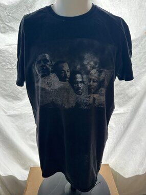 Obama Martin Luther King Jr. Malcom X Mandela Men's Black T Shirt Large
